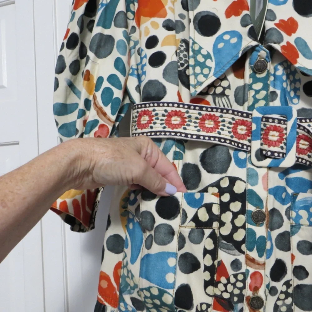 FARM Rio Cream Maxi Dress with Red, Blue & Black Floral Print - Picture 10 of 14